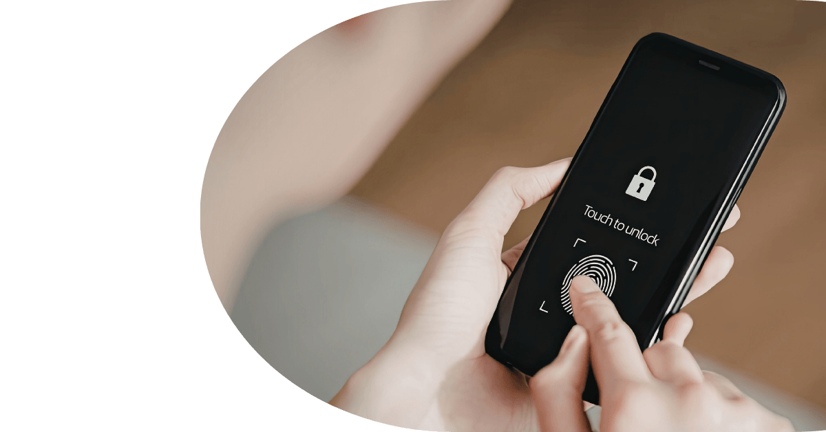 phone in a hand with finger print 2