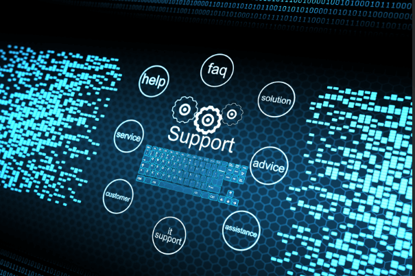 screen with a support sign
